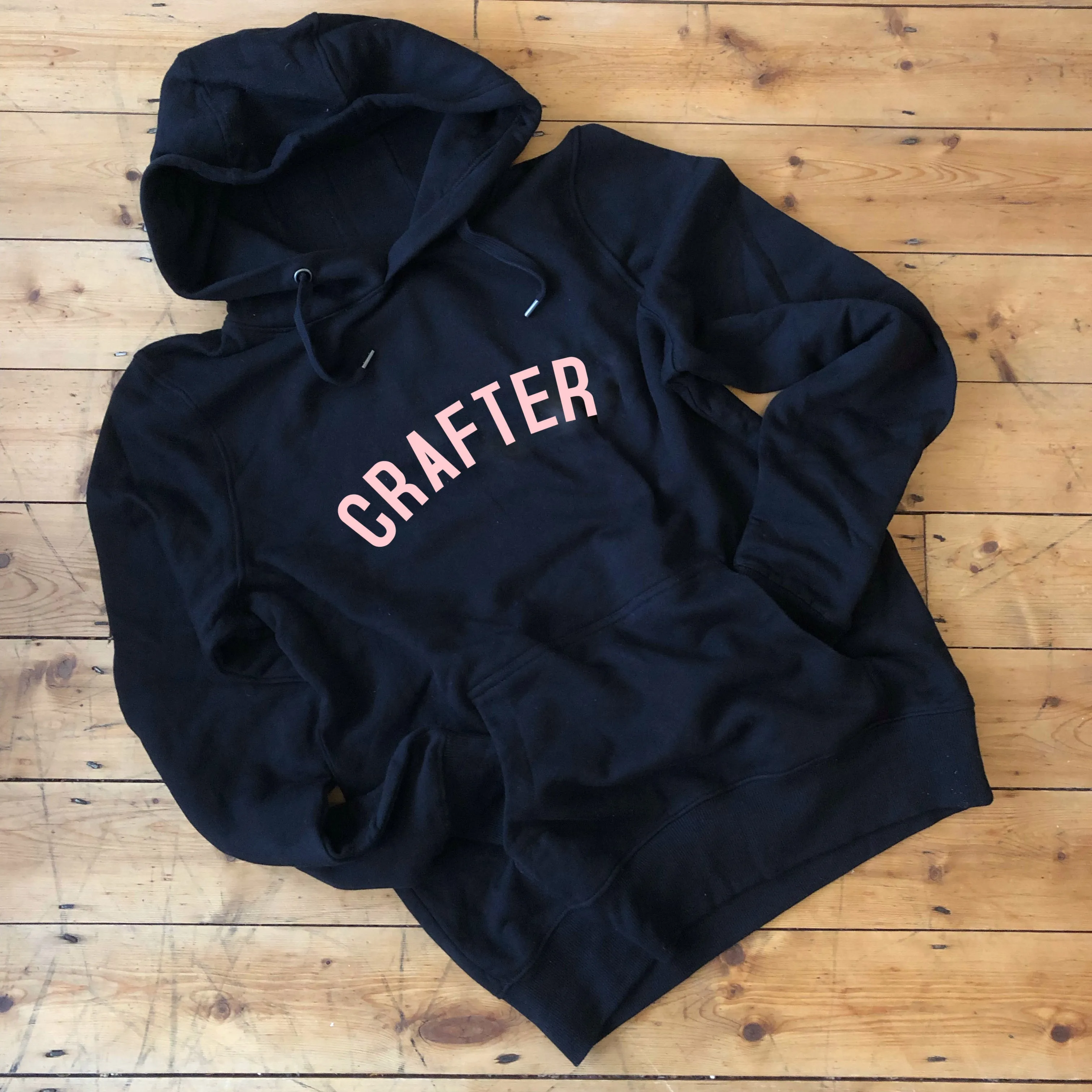 CRAFTER Hoodie - 100% Organic Fairtrade Cotton - Pastel Font