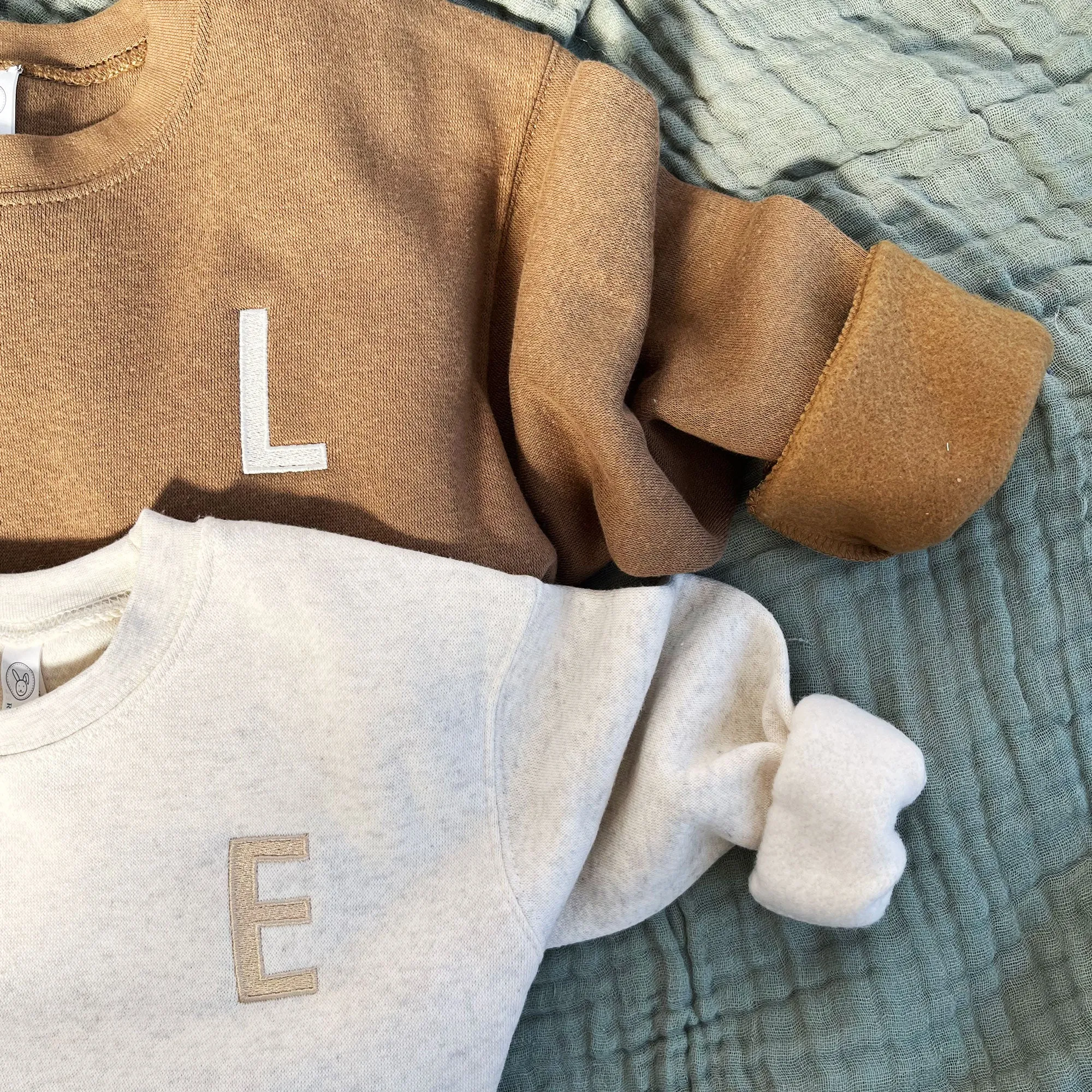Custom Embroidered Single Initial Toddler Crewneck Sweatshirt