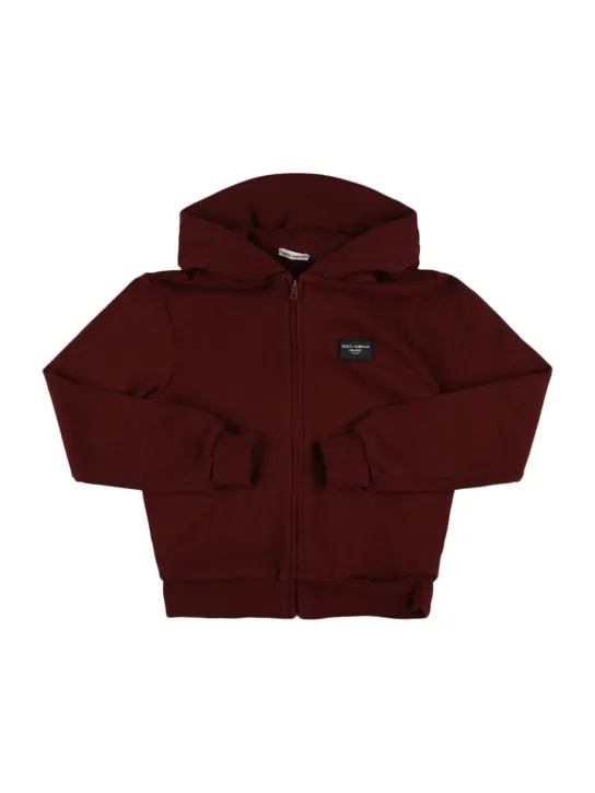 Dolce&amp;Gabbana   Cotton zip-up hooded sweatshirt 