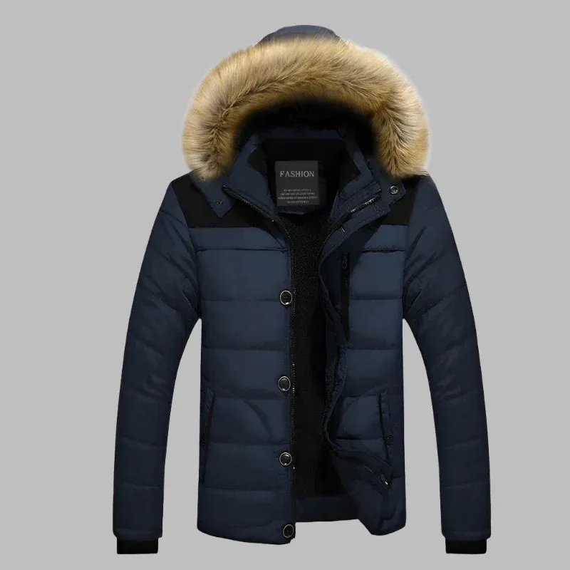 FjordShield Parka | Langer wasserdichter Parka-Wintermantel für Herren mit Fellkragen und Fleecefutter