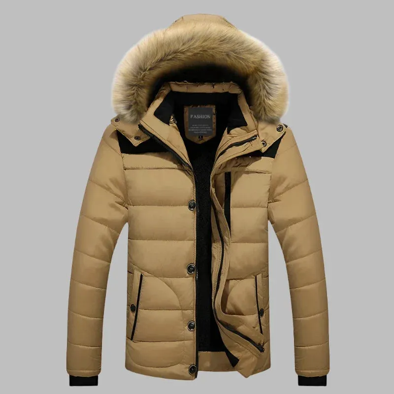 FjordShield Parka | Langer wasserdichter Parka-Wintermantel für Herren mit Fellkragen und Fleecefutter