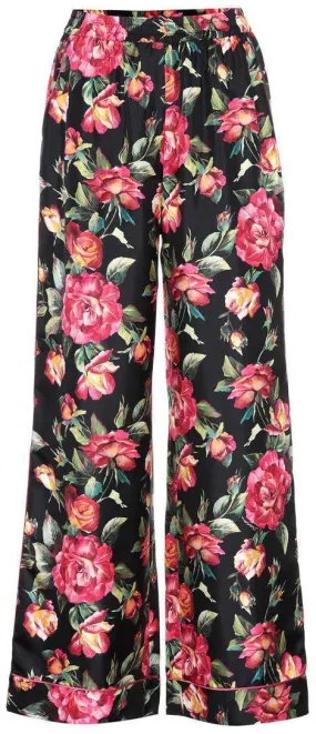Flowers Printed Twill Pants