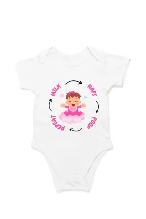 Funny Baby Girl Romper for Your Little Diva - Milk, Naps, Poop, Repeat