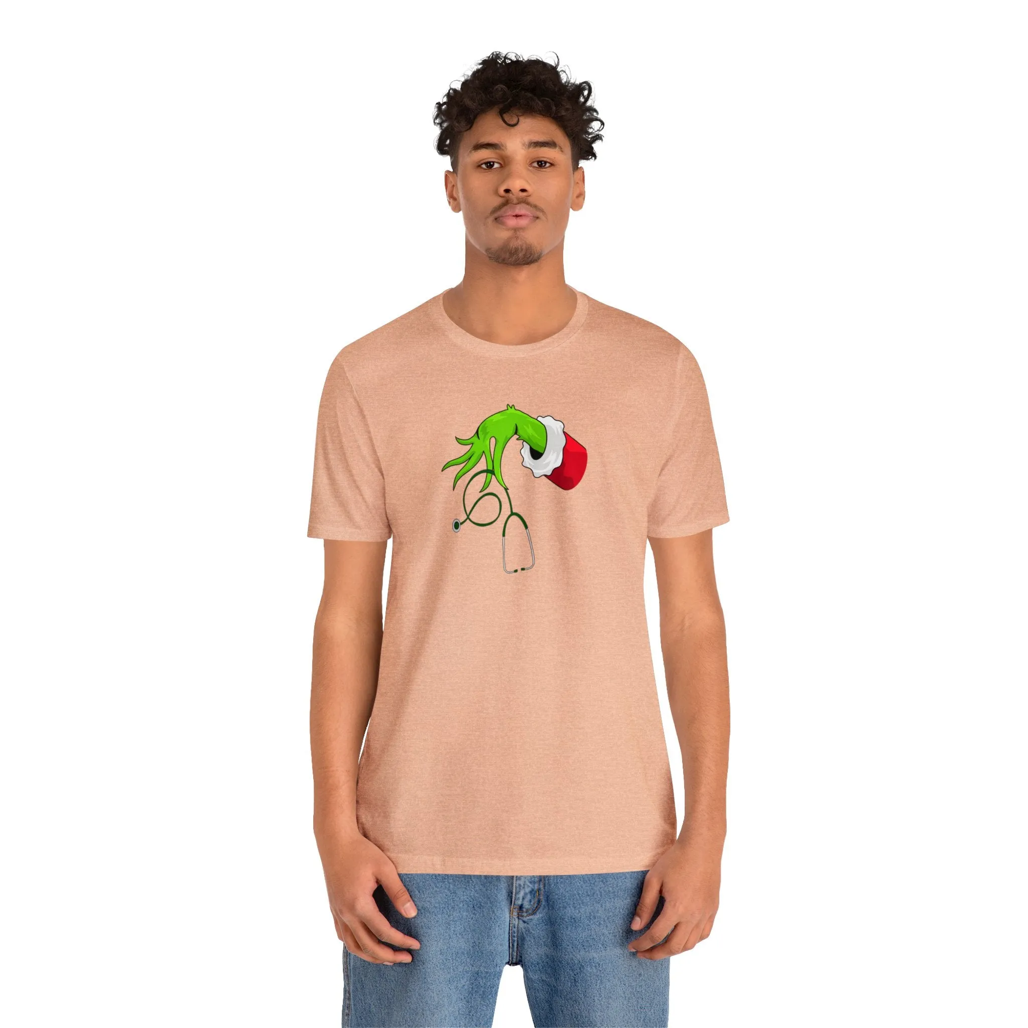 Grinch Nurse Christmas Unisex Jersey Short Sleeve Tee
