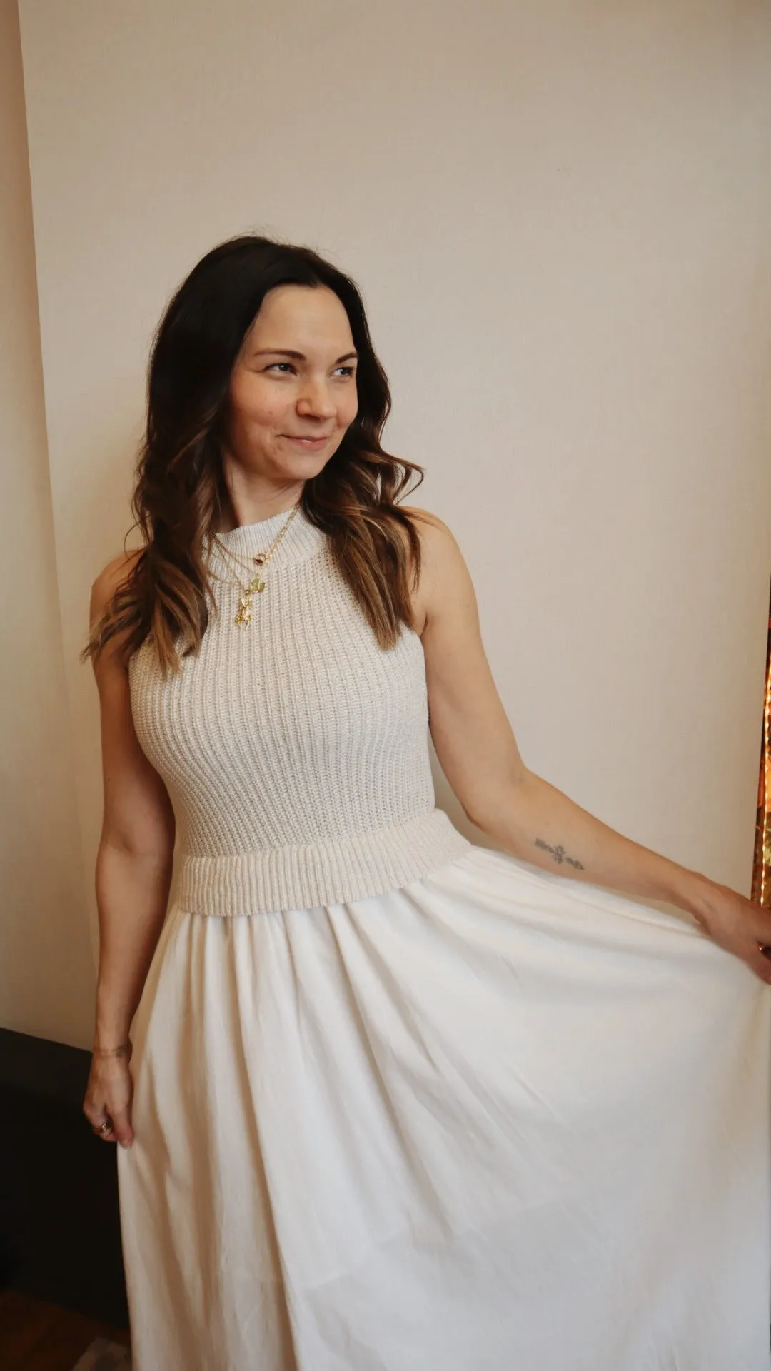Halter Sweater Skirt Dress