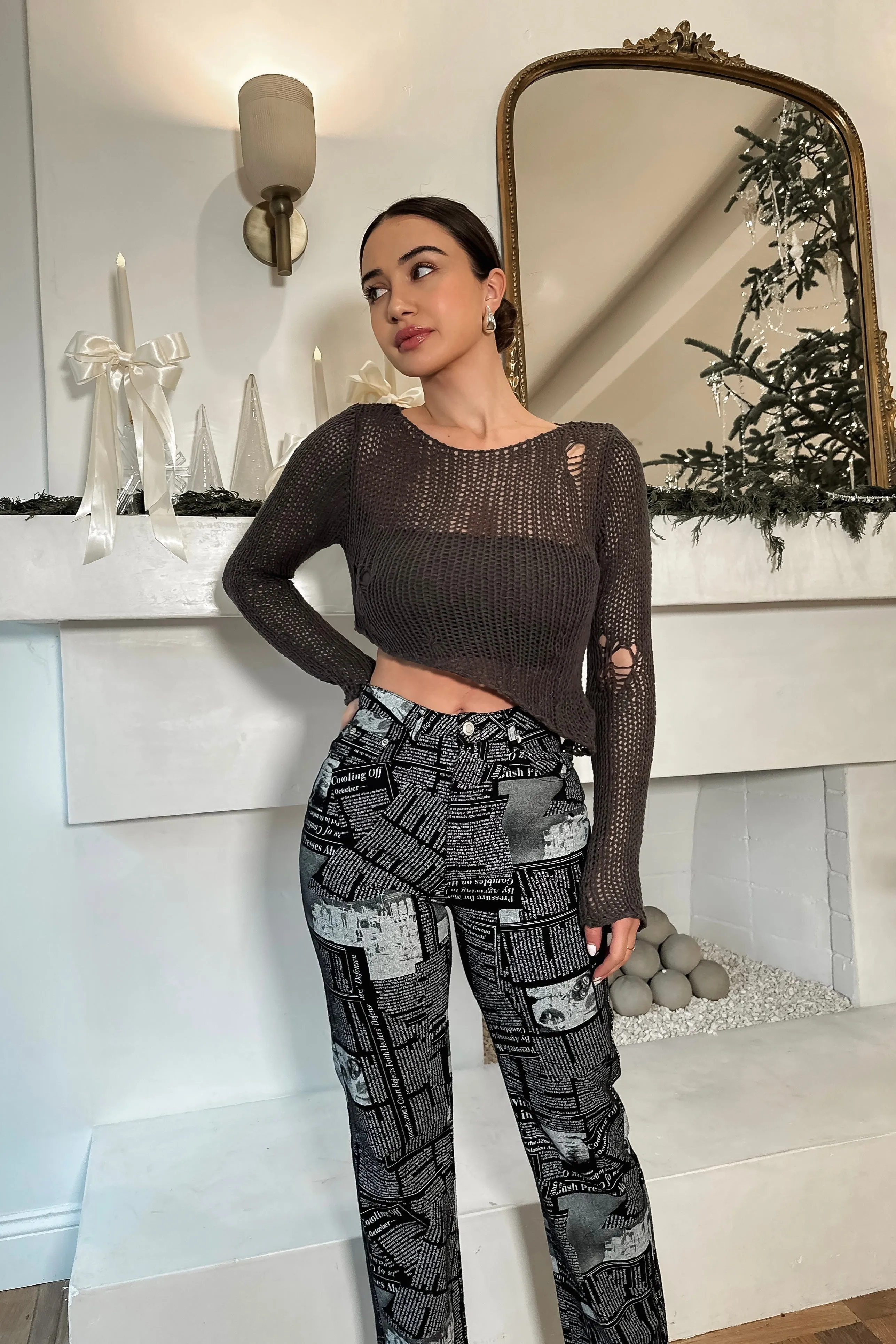 Jill Knit Mesh Sweater
