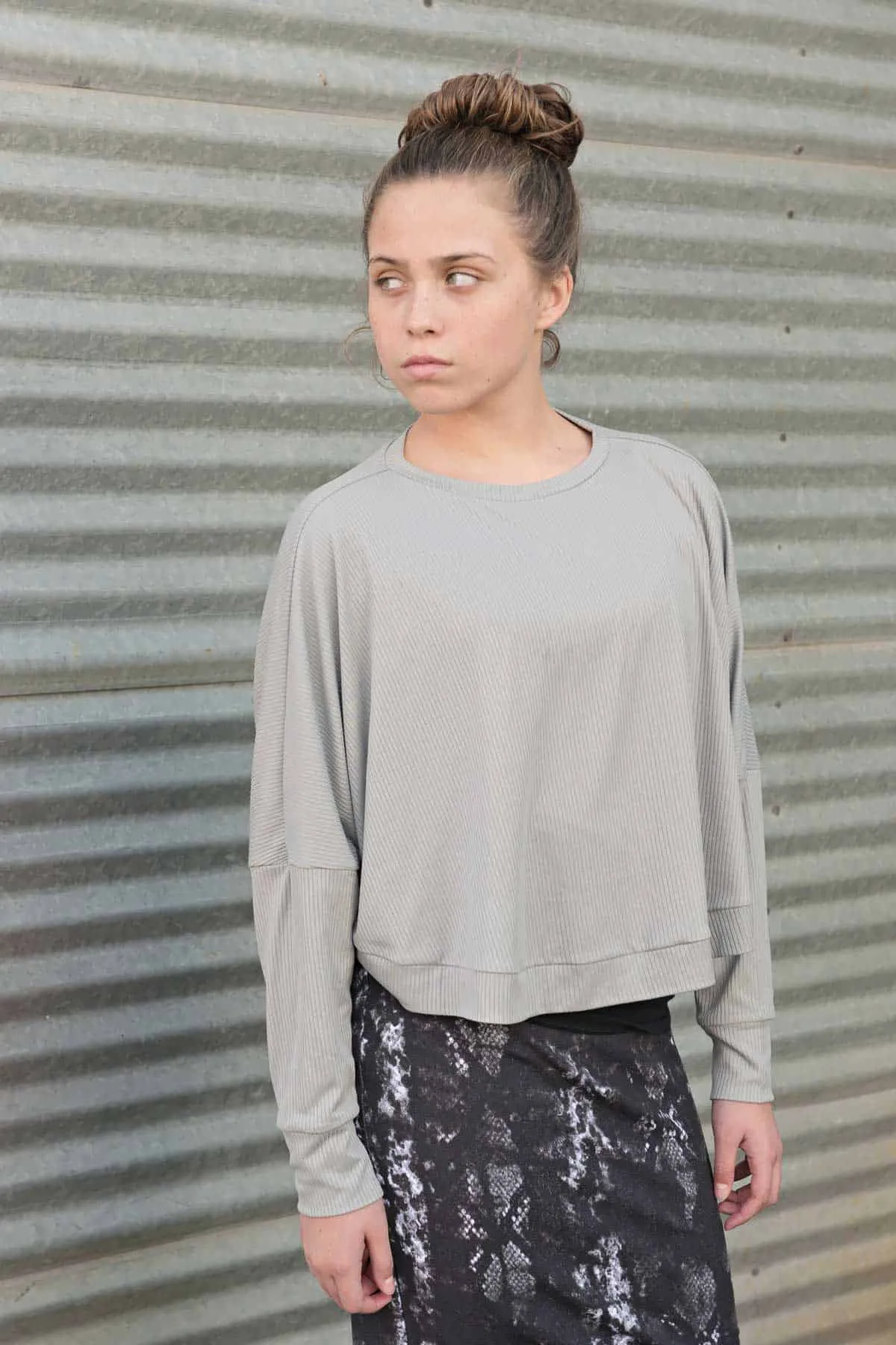 Kids Olive Oversized Sweater