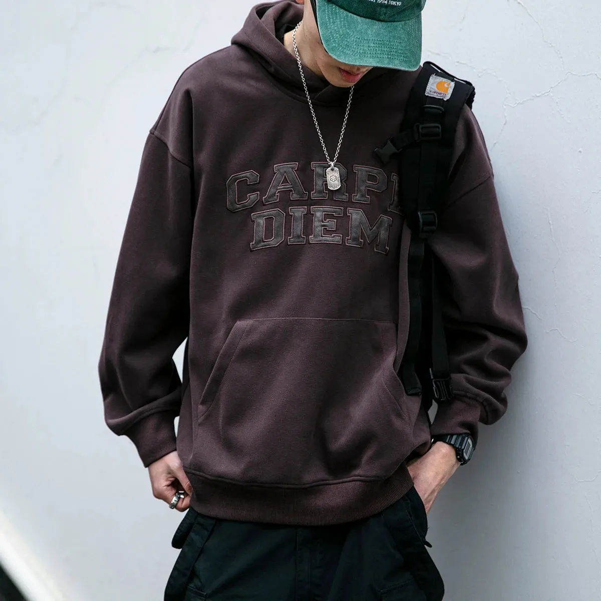 Korean Oversize Hoodie Men with Letter Embroidery - High Quality Sweatshirt