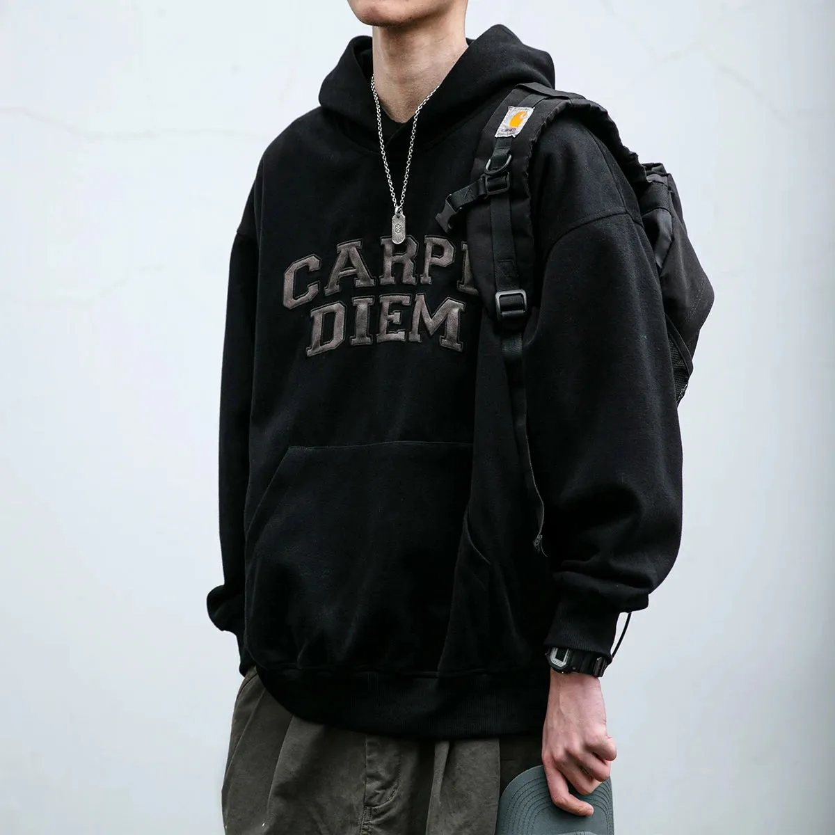 Korean Oversize Hoodie Men with Letter Embroidery - High Quality Sweatshirt