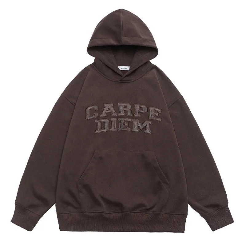 Korean Oversize Hoodie Men with Letter Embroidery - High Quality Sweatshirt