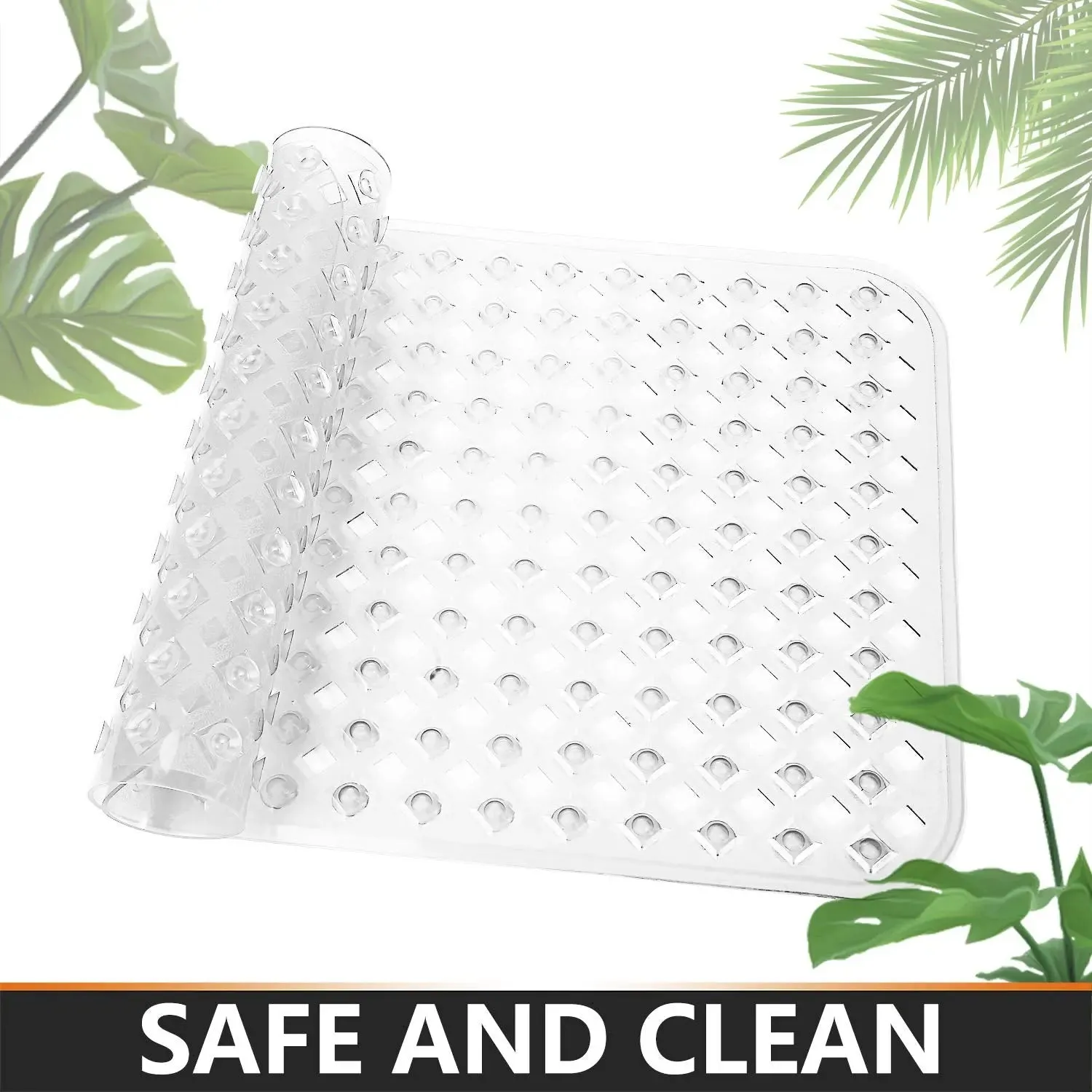 Non-slip Bath Mat Extra soft Eco Friendly Mat (Transparent- 88 x 40 cm)