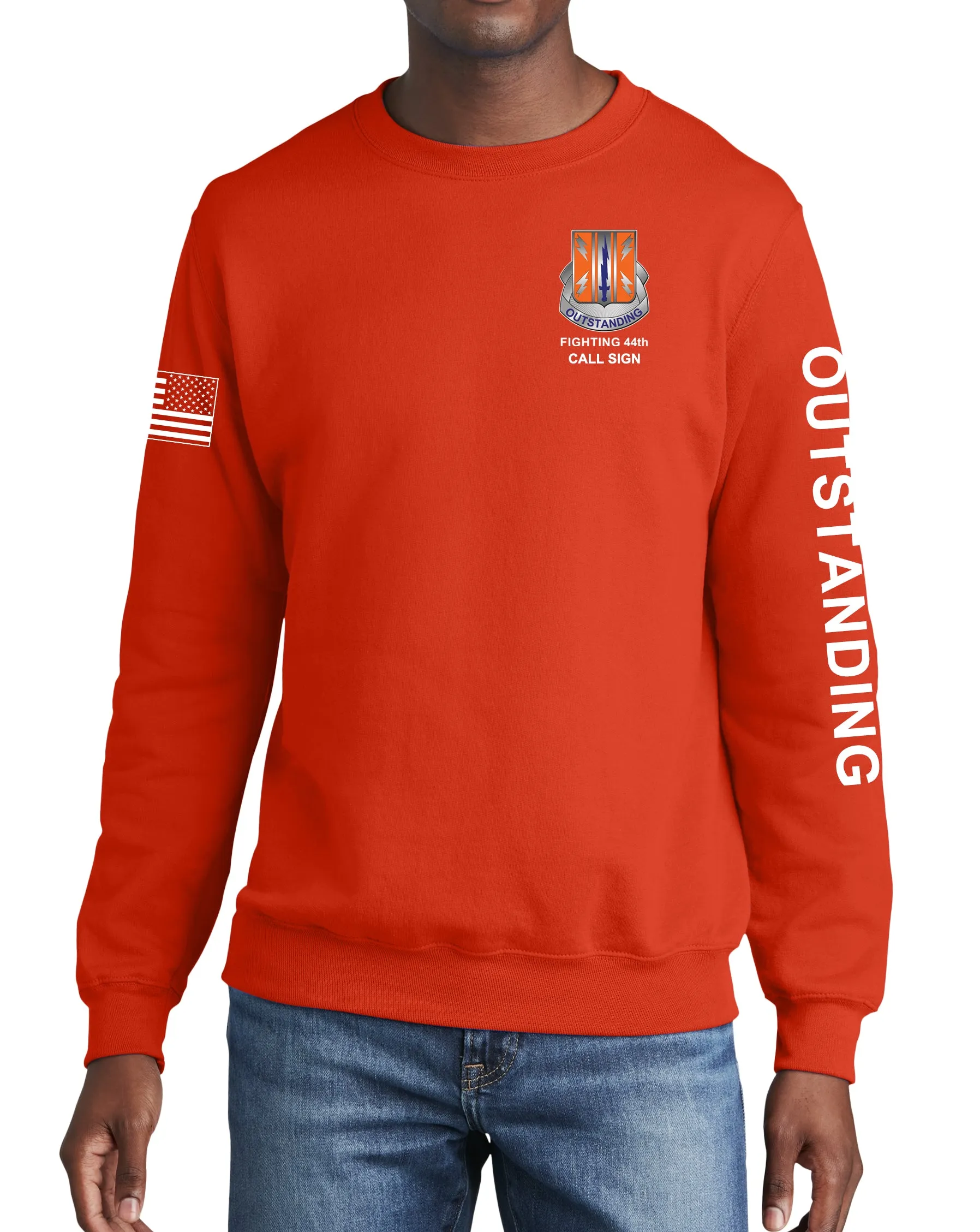 Orange Crewneck Unisex Sweatshirt. This shirt IS approved for PT.