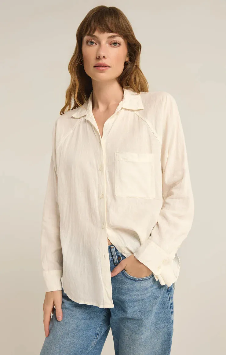 Perfect Linen Top - White