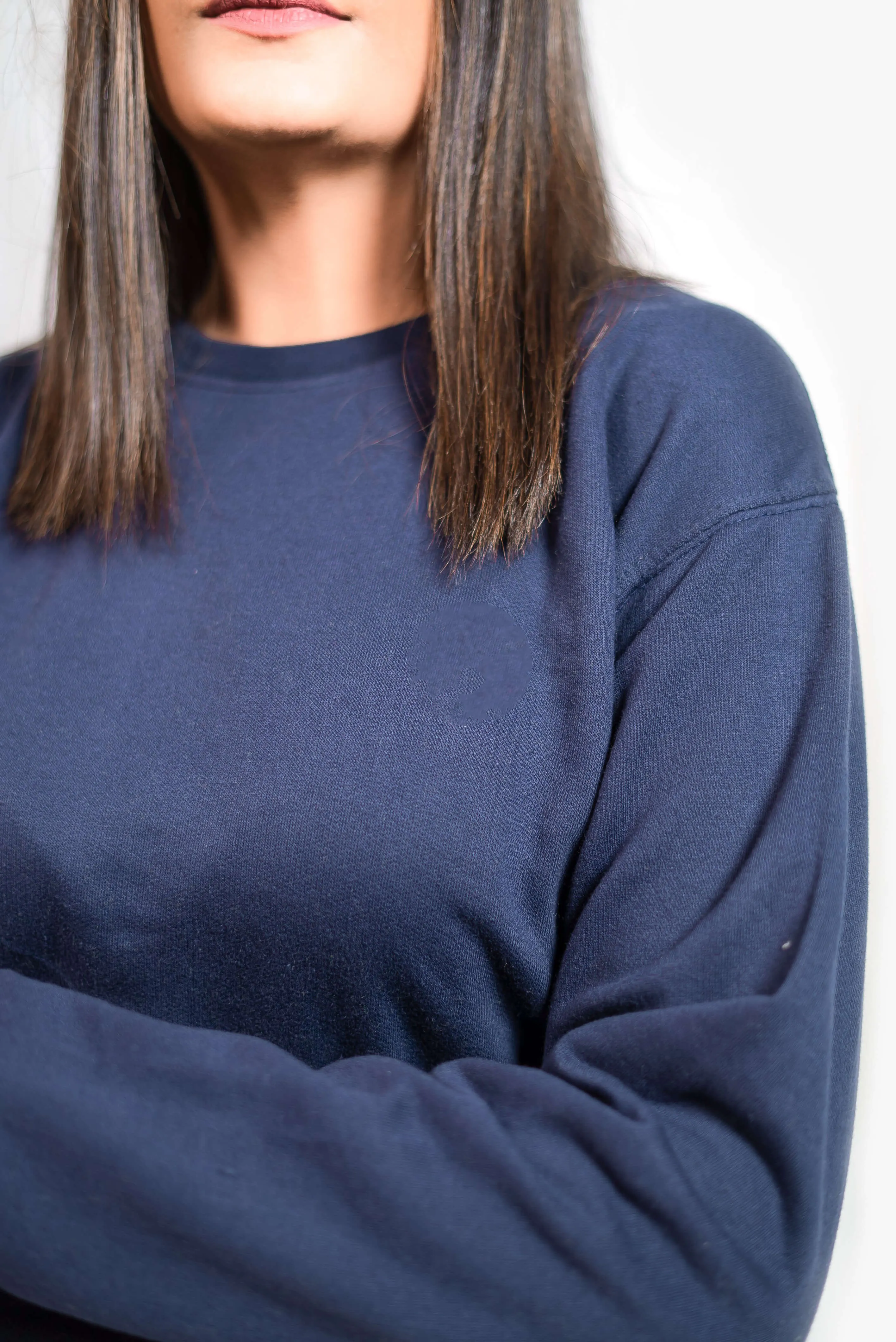 Plain Dark Blue Sweatshirt // Women