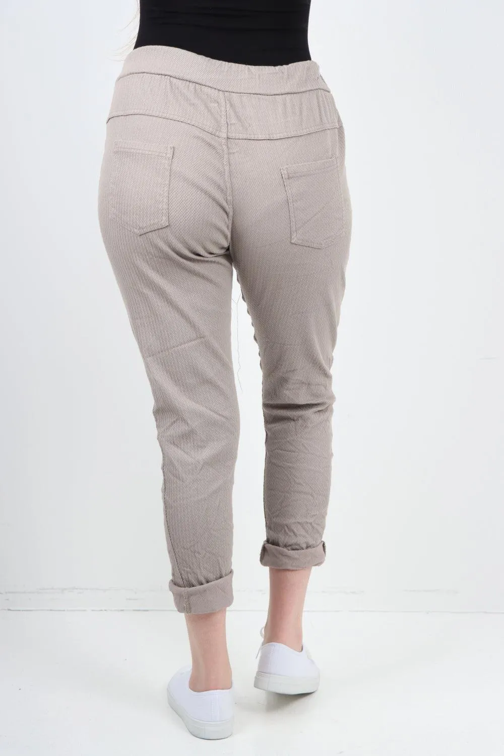 Plain ZigZag Print Trousers