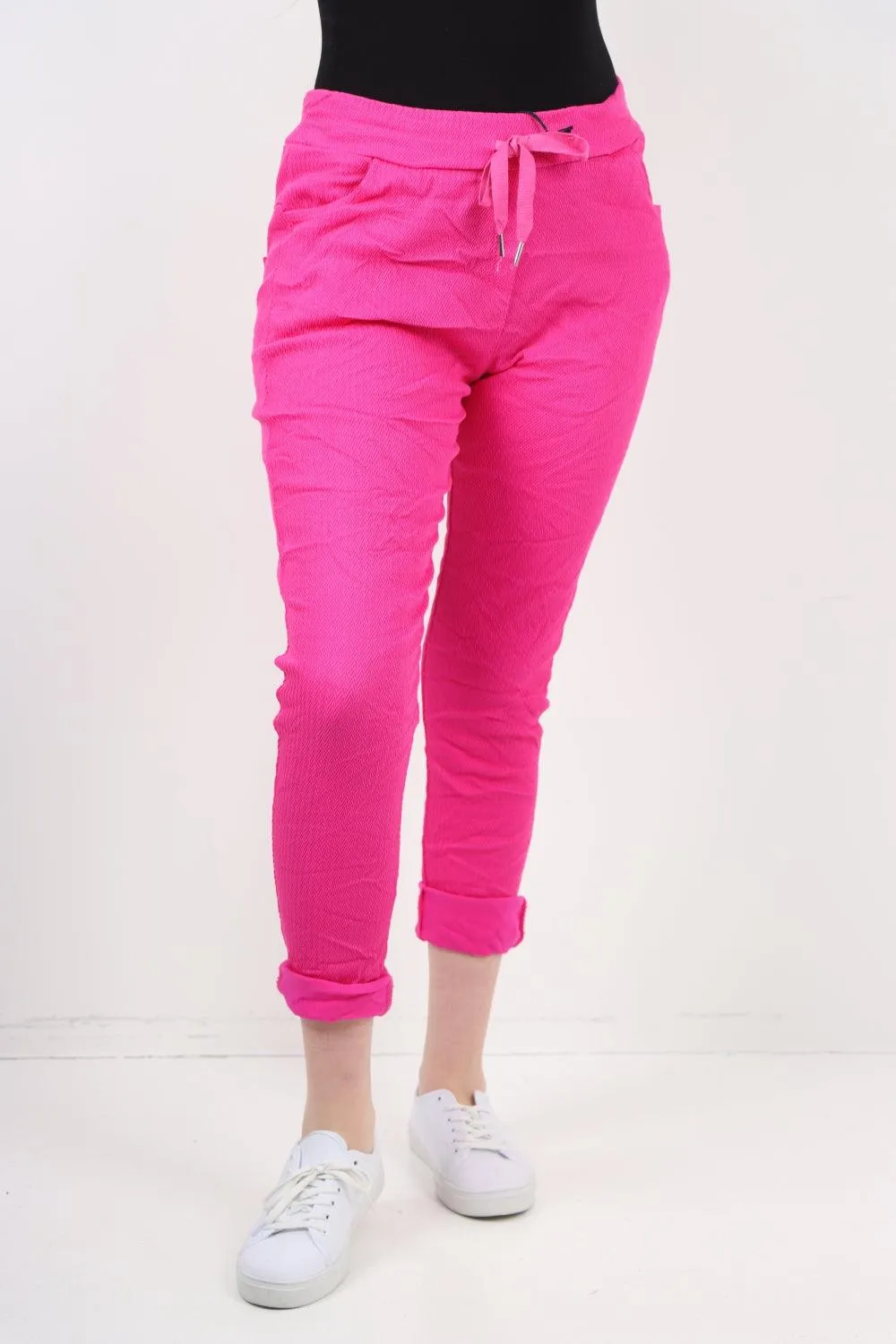 Plain ZigZag Print Trousers