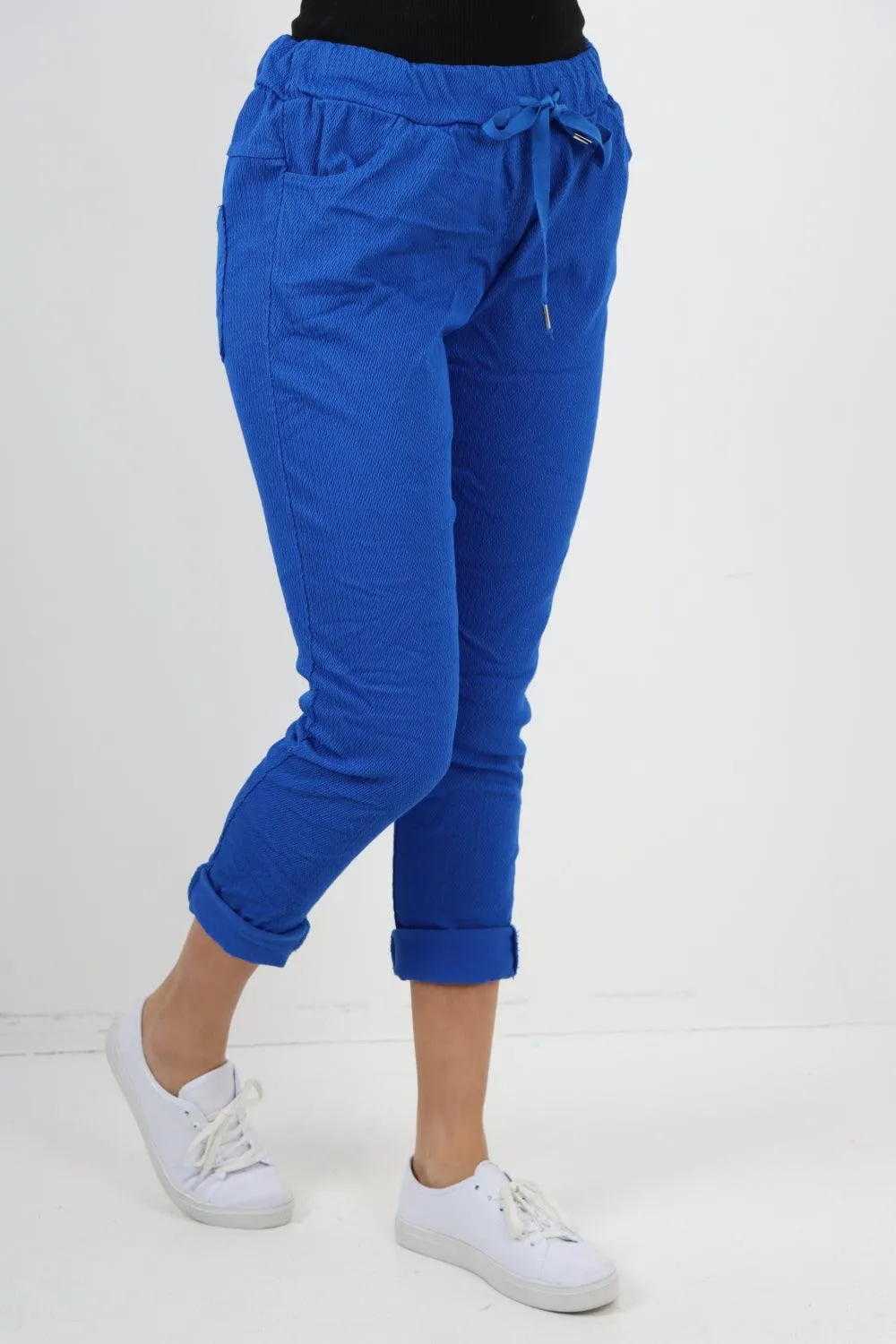 Plain ZigZag Print Trousers