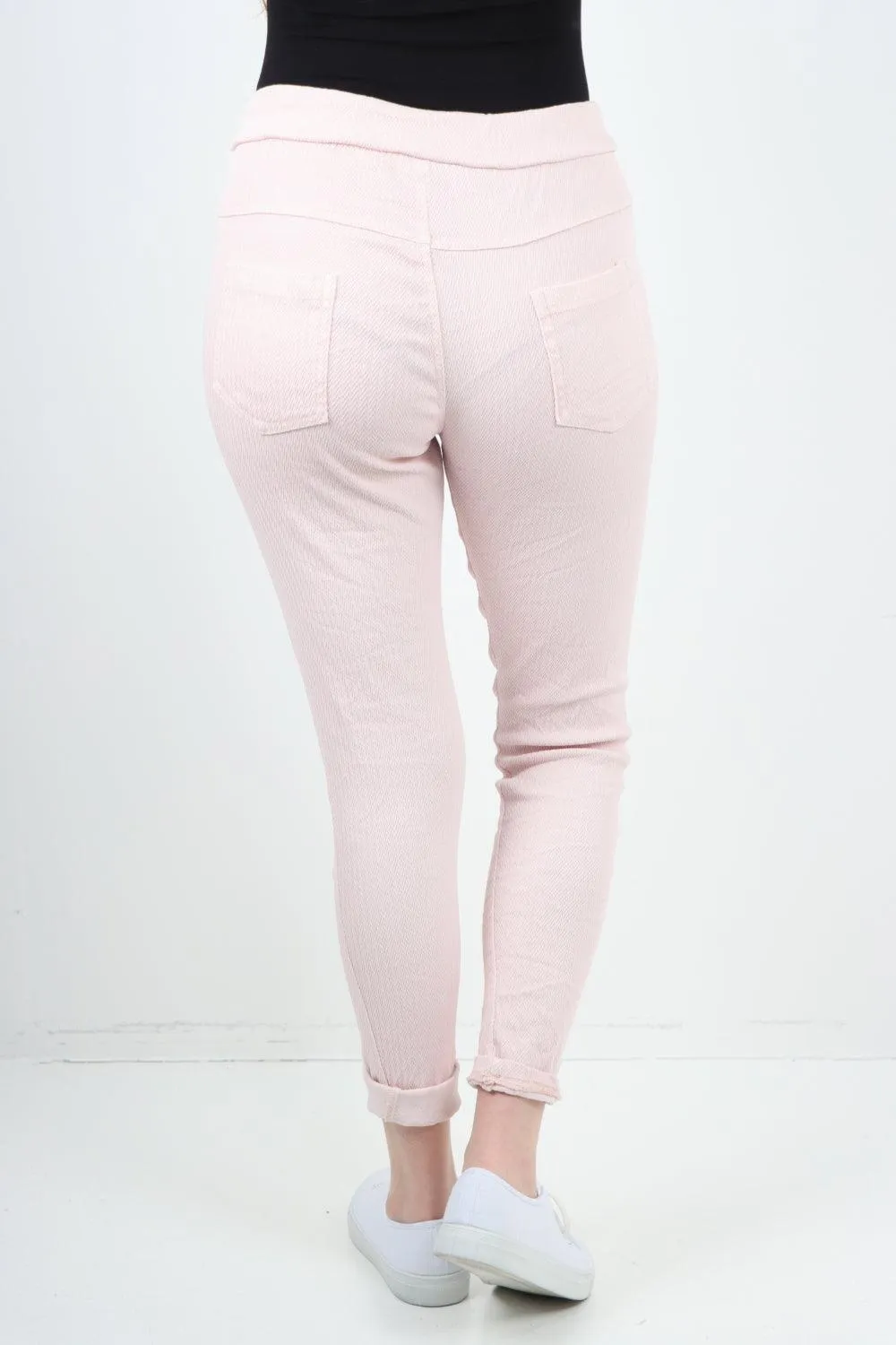 Plain ZigZag Print Trousers