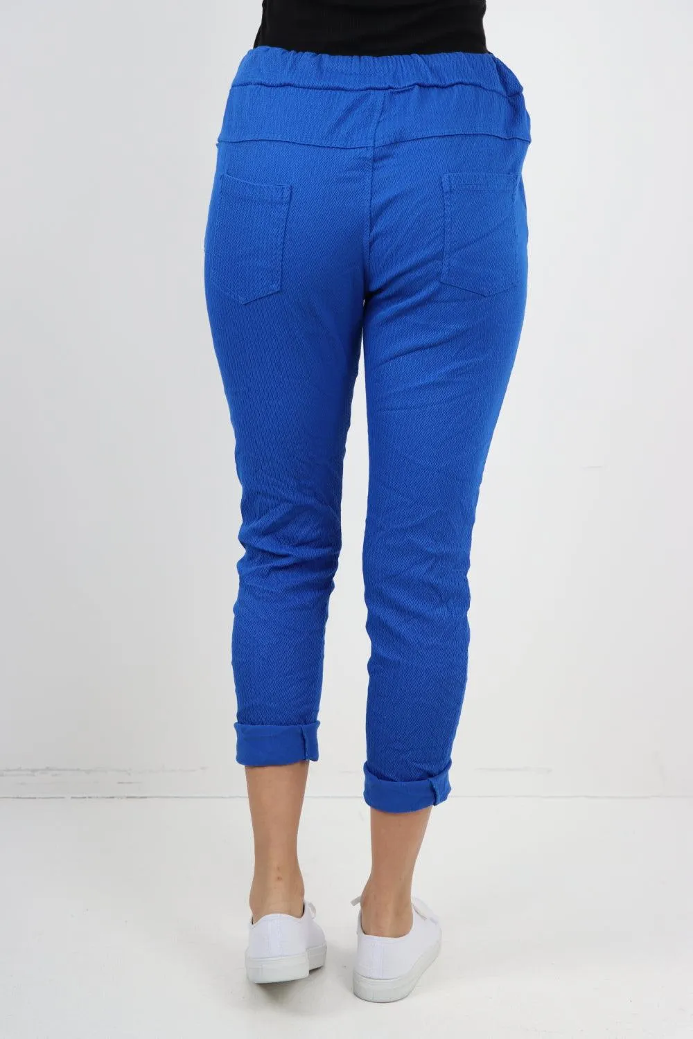 Plain ZigZag Print Trousers