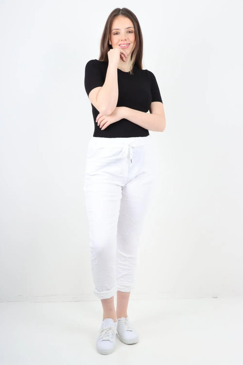 Plain ZigZag Print Trousers