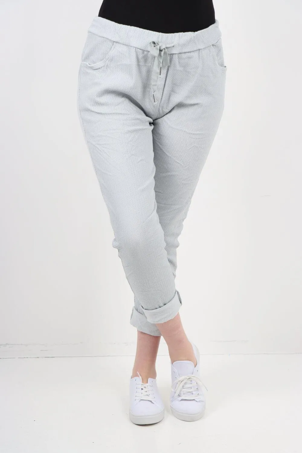 Plain ZigZag Print Trousers