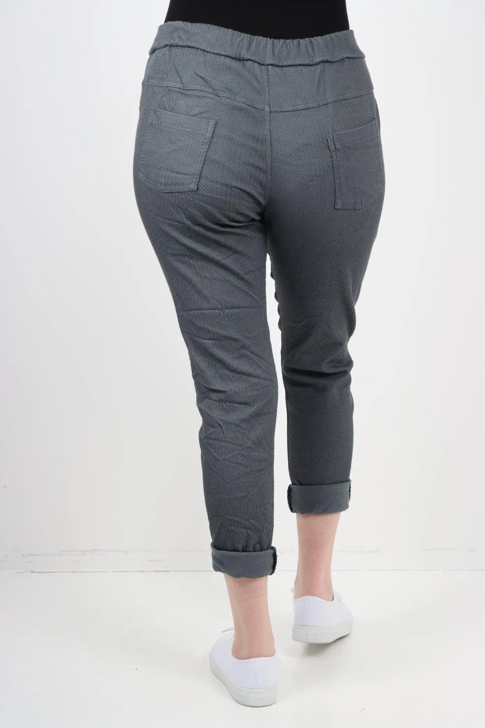 Plain ZigZag Print Trousers