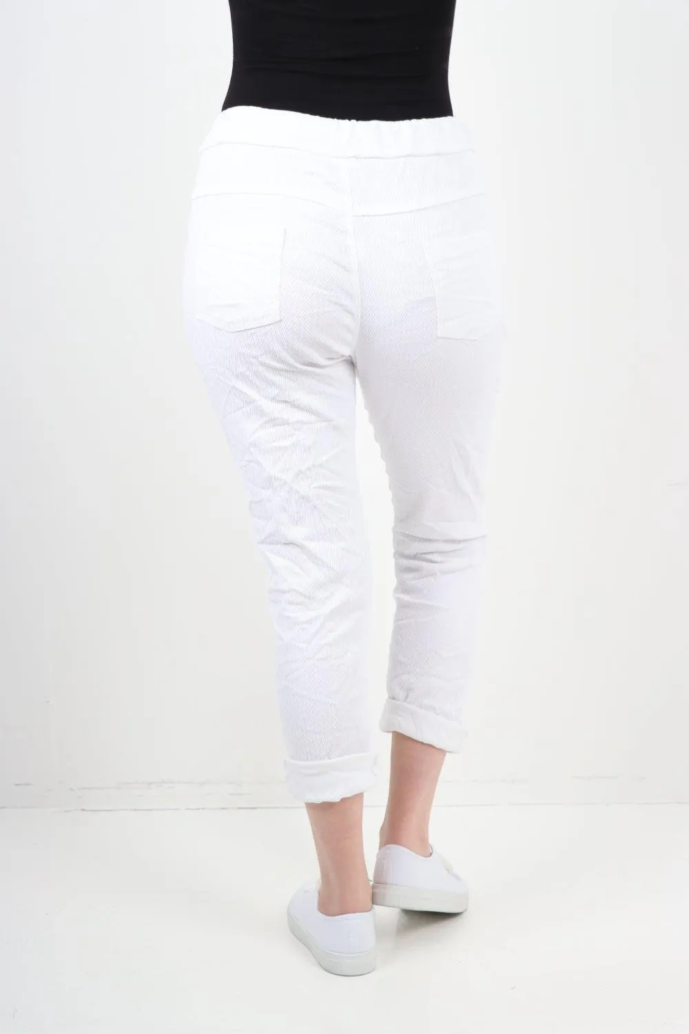 Plain ZigZag Print Trousers