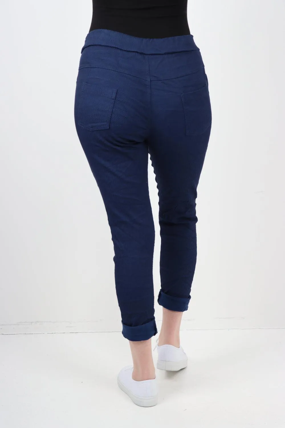Plain ZigZag Print Trousers