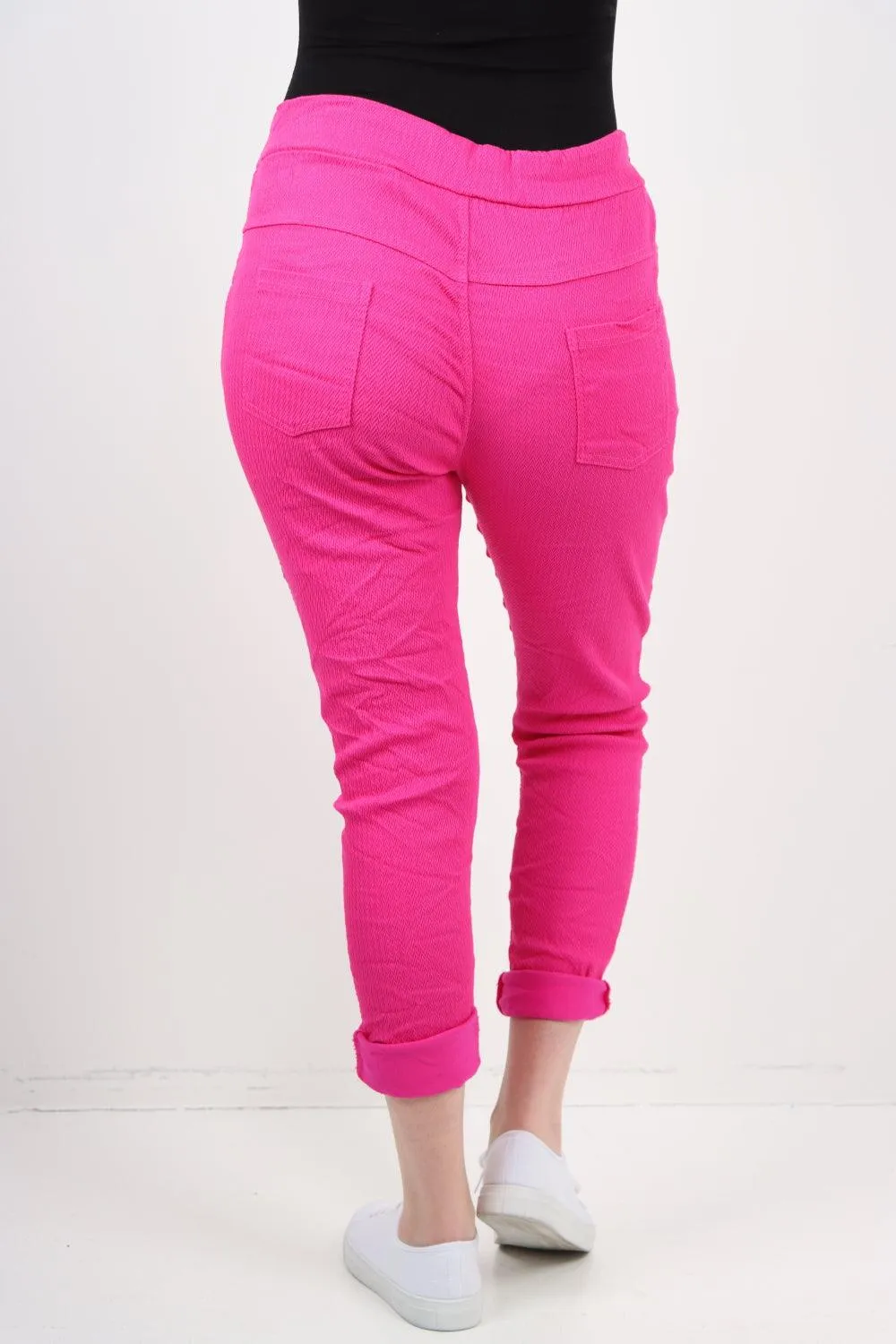 Plain ZigZag Print Trousers
