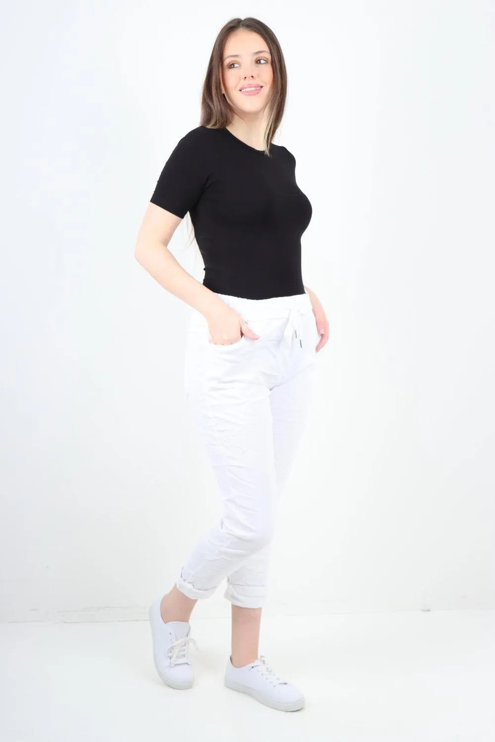 Plain ZigZag Print Trousers