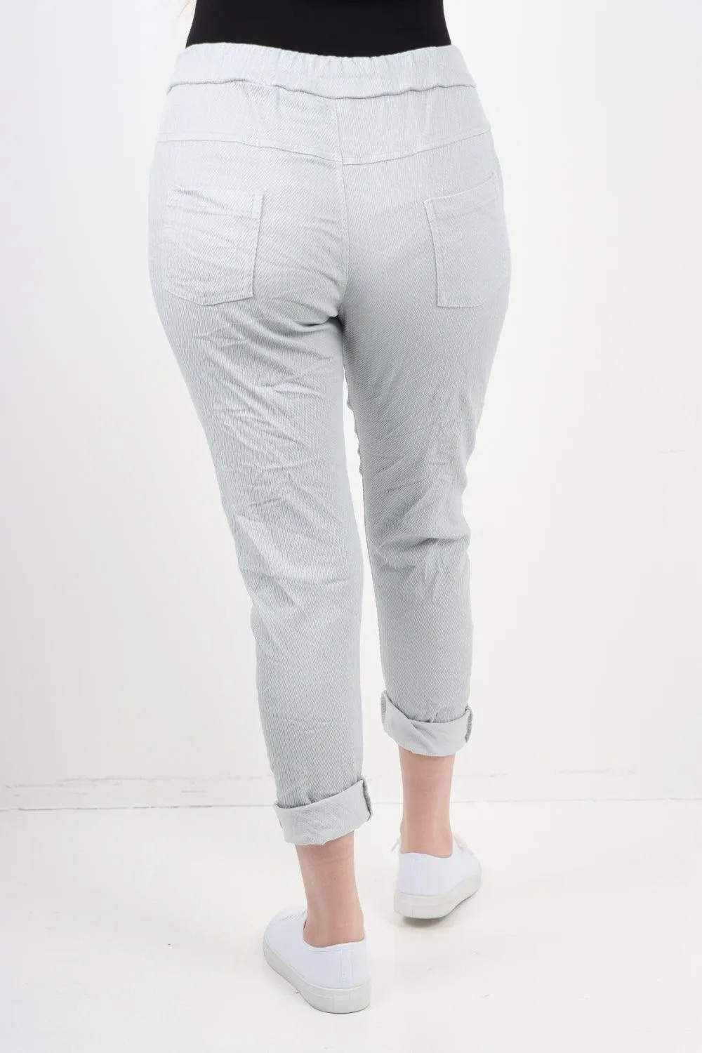 Plain ZigZag Print Trousers