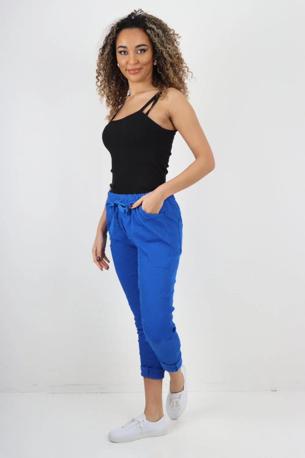Plain ZigZag Print Trousers