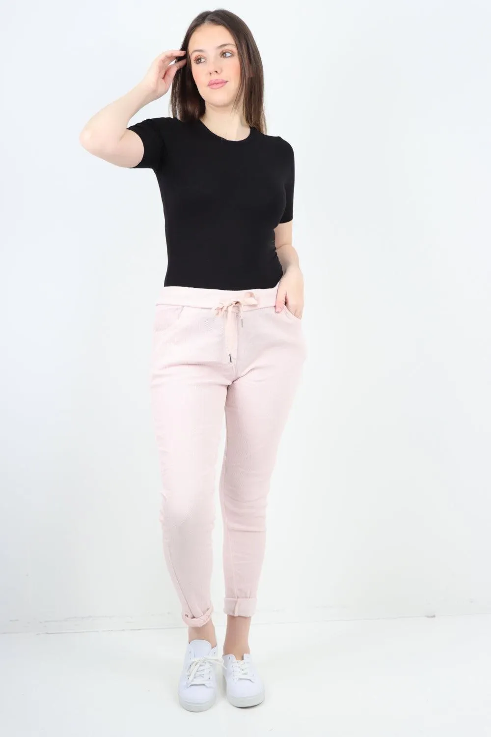 Plain ZigZag Print Trousers