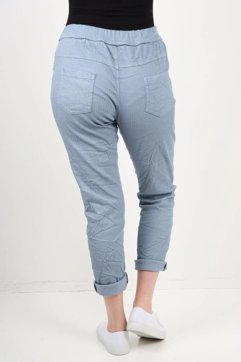 Plain ZigZag Print Trousers