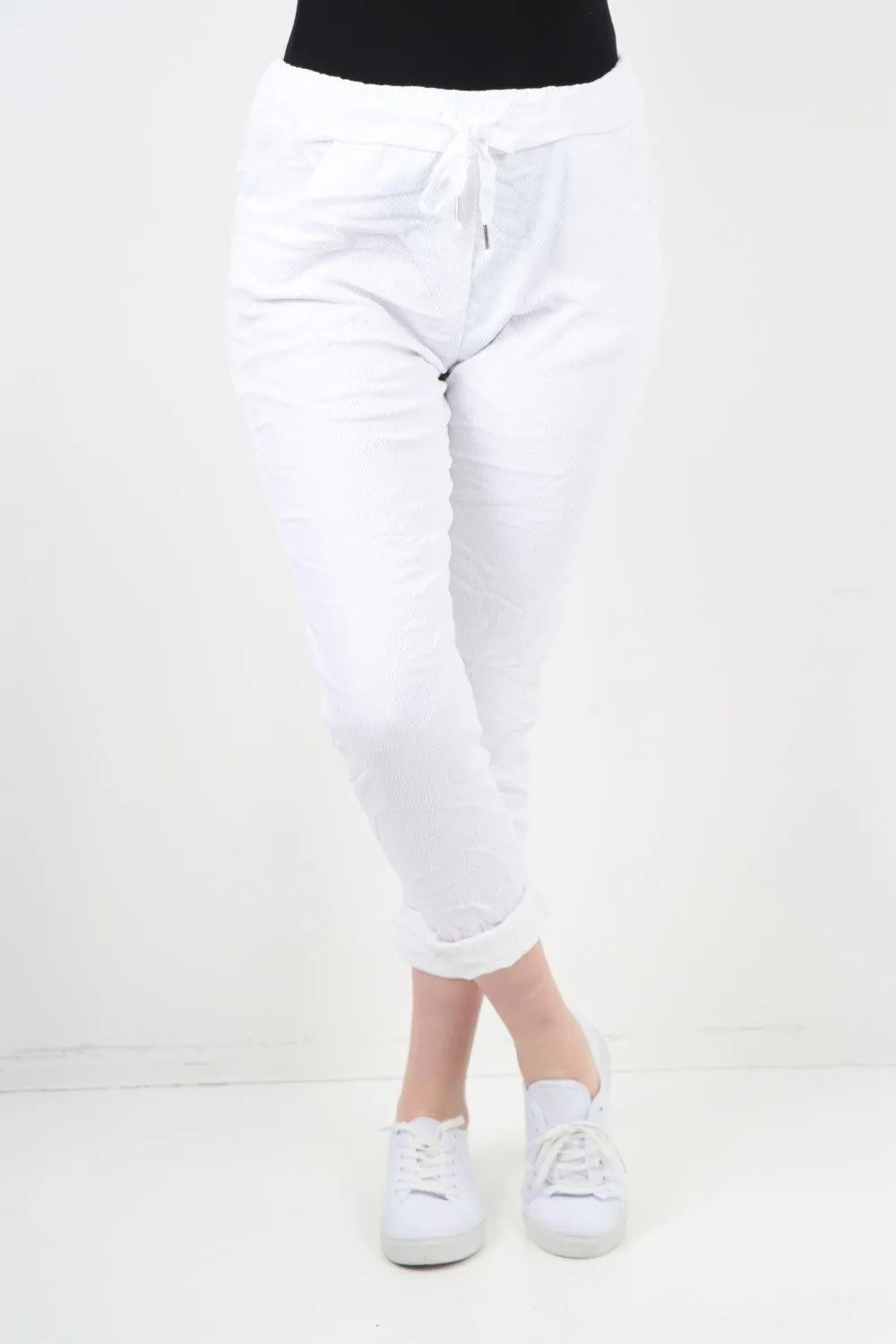 Plain ZigZag Print Trousers