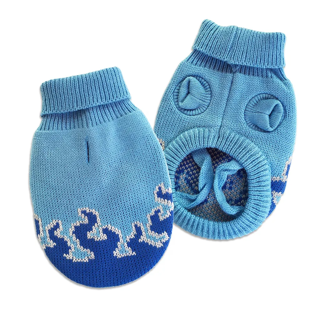 Sizzling Blue Flame Small Dog Sweater