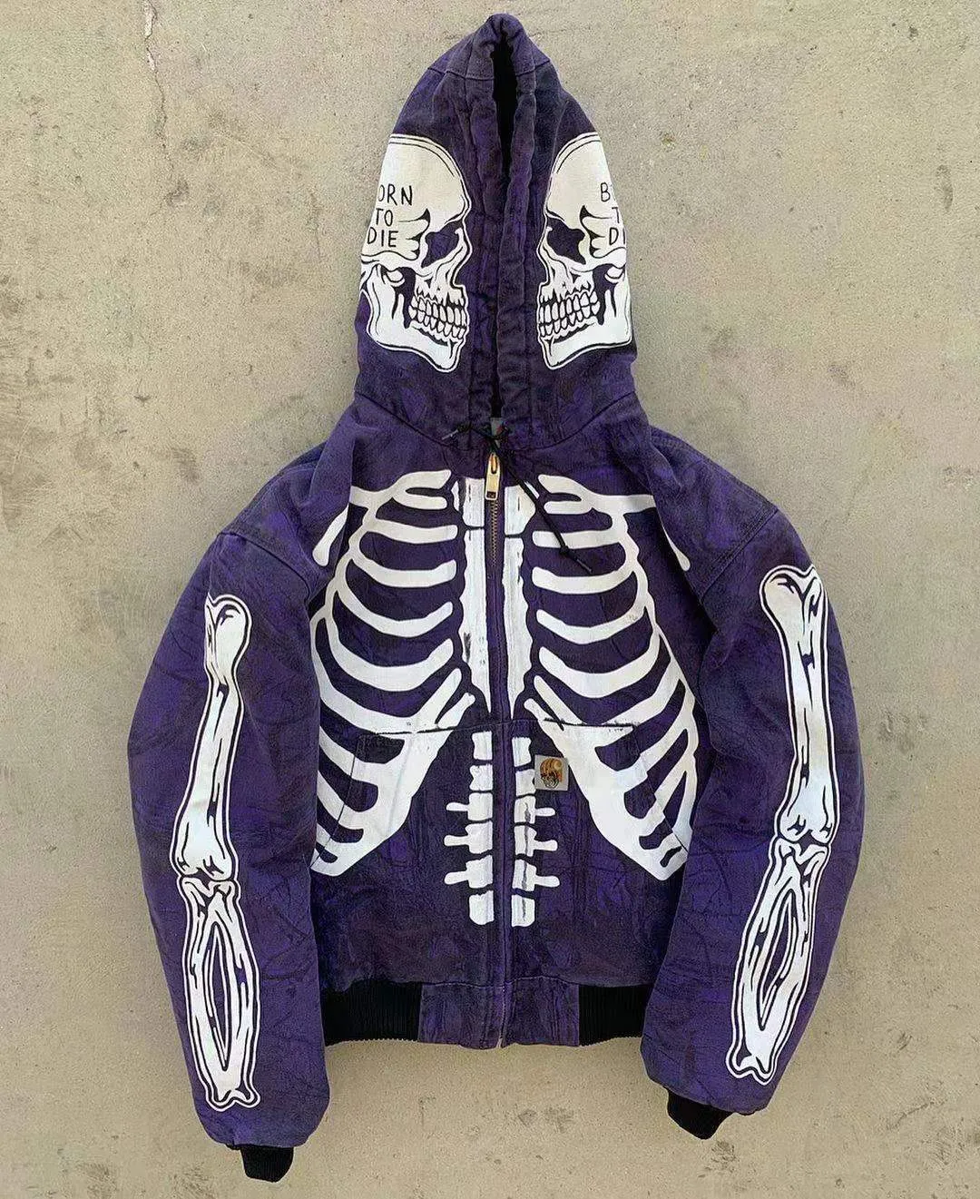 Skull Long Sleeve Polyester Hoodie Floral Hoodie