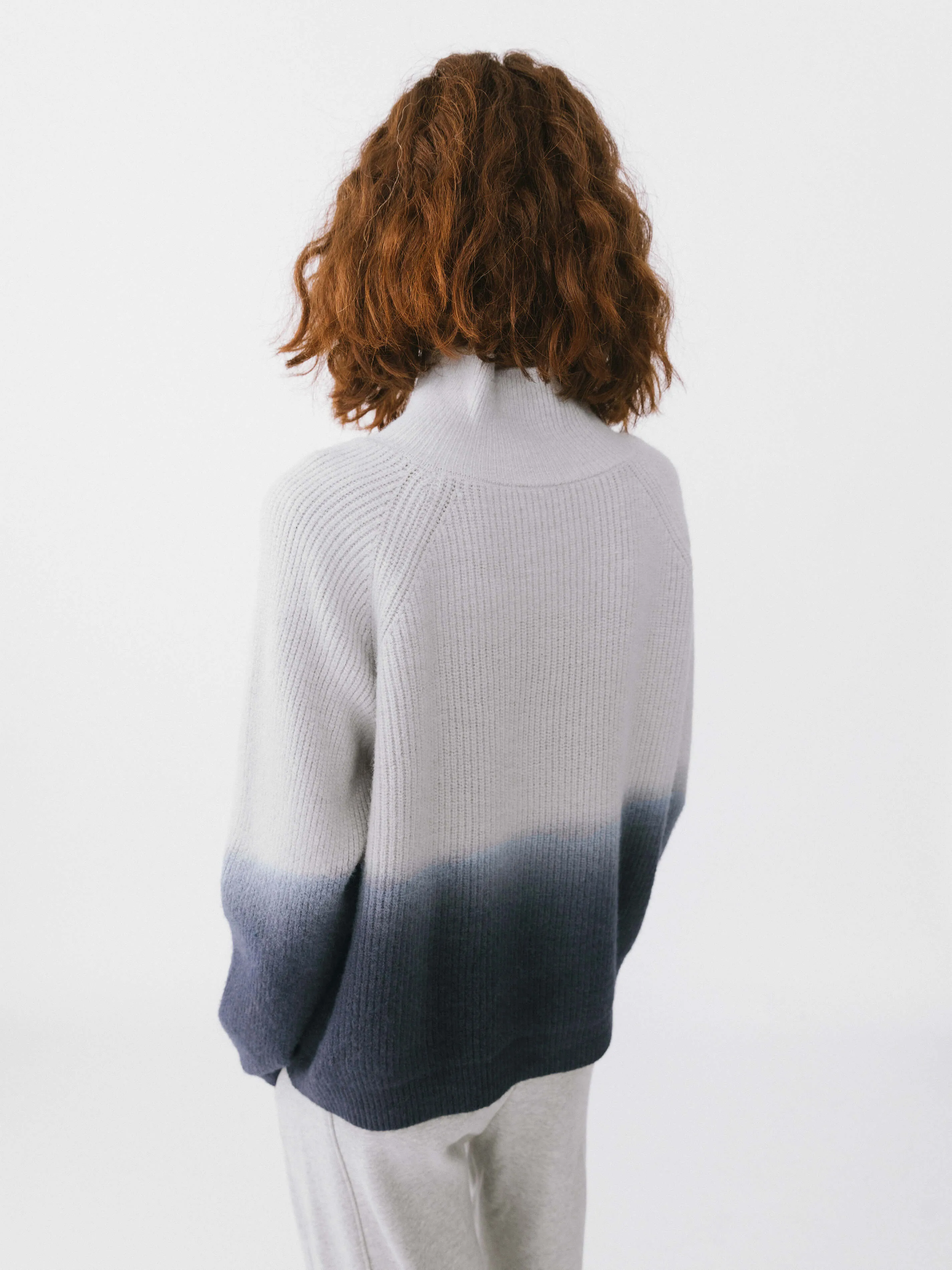 Tie-Dye Zipper Knit Cardigan