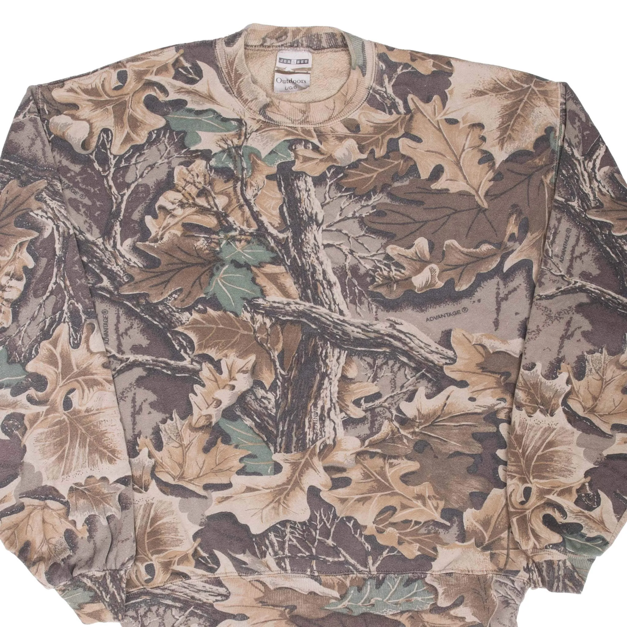 VINTAGE HUNTING ADVANTAGE CAMO SWEATSHIRT 1990S LARGE MADE IN USA