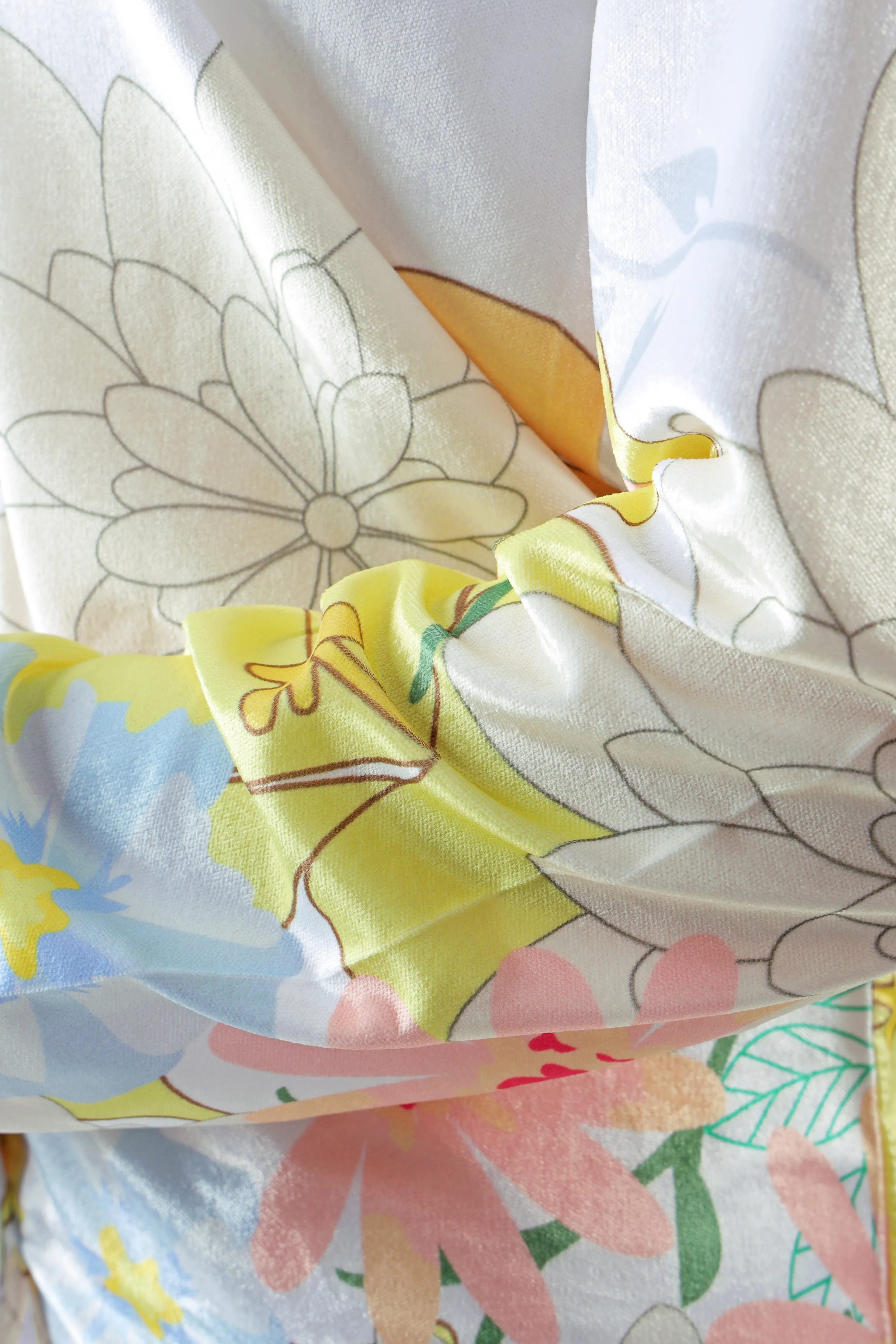 White Abstract Floral Velvet Shirt For Women